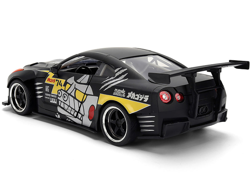2009 Nissan GT-R (R35) Ben Sopra Matt Black with "Mechagodzilla" Graphics "Hollywood Rides" Series 1/24 Diecast Model Car by Jada-4