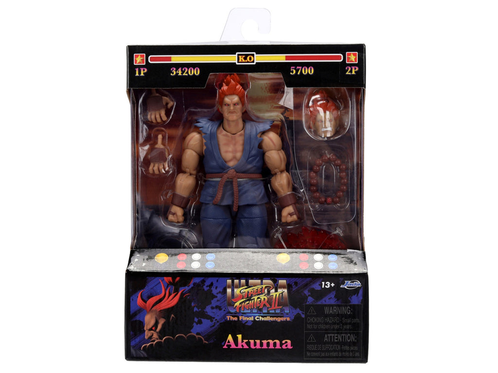 Akuma 6" Moveable Figure with Accessories and Alternate Head and Hands "Ultra Street Fighter II: The Final Challengers" (2017) Video Game Model by Jada-0