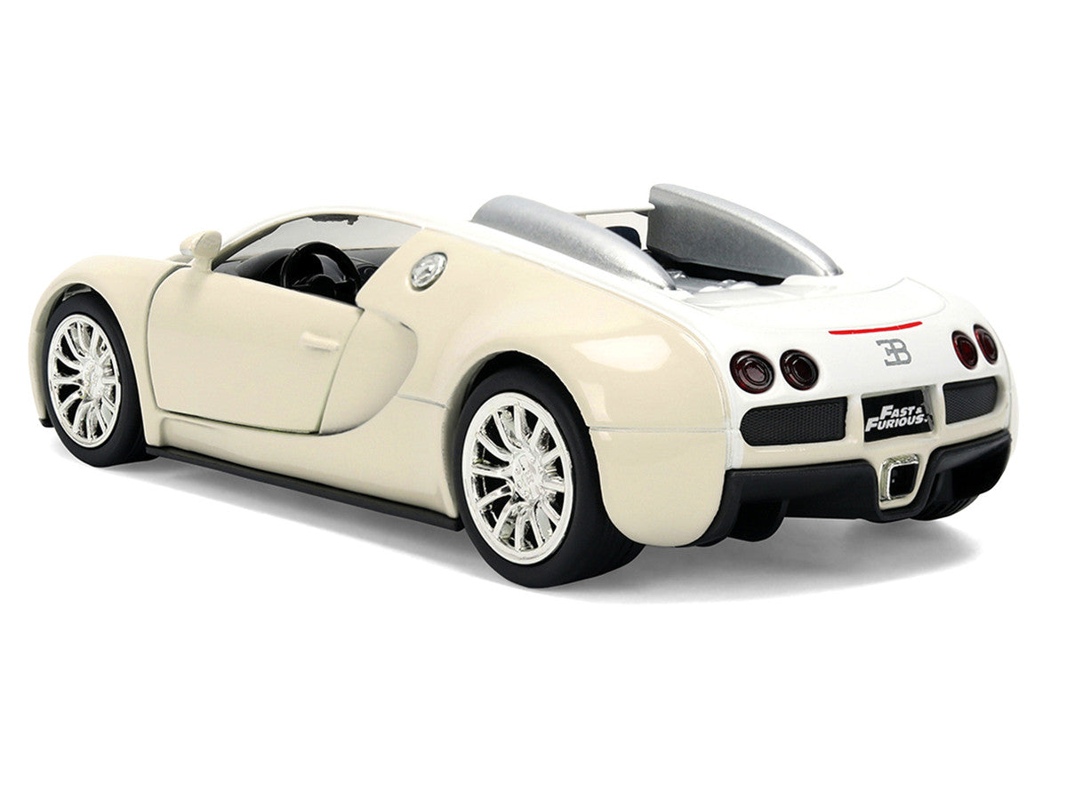2011 Bugatti Veyron White and Tan "Furious 7" (2015) Movie "25 Years of Fast & Furious" Series 1/32 Diecast Model Car by Jada-4