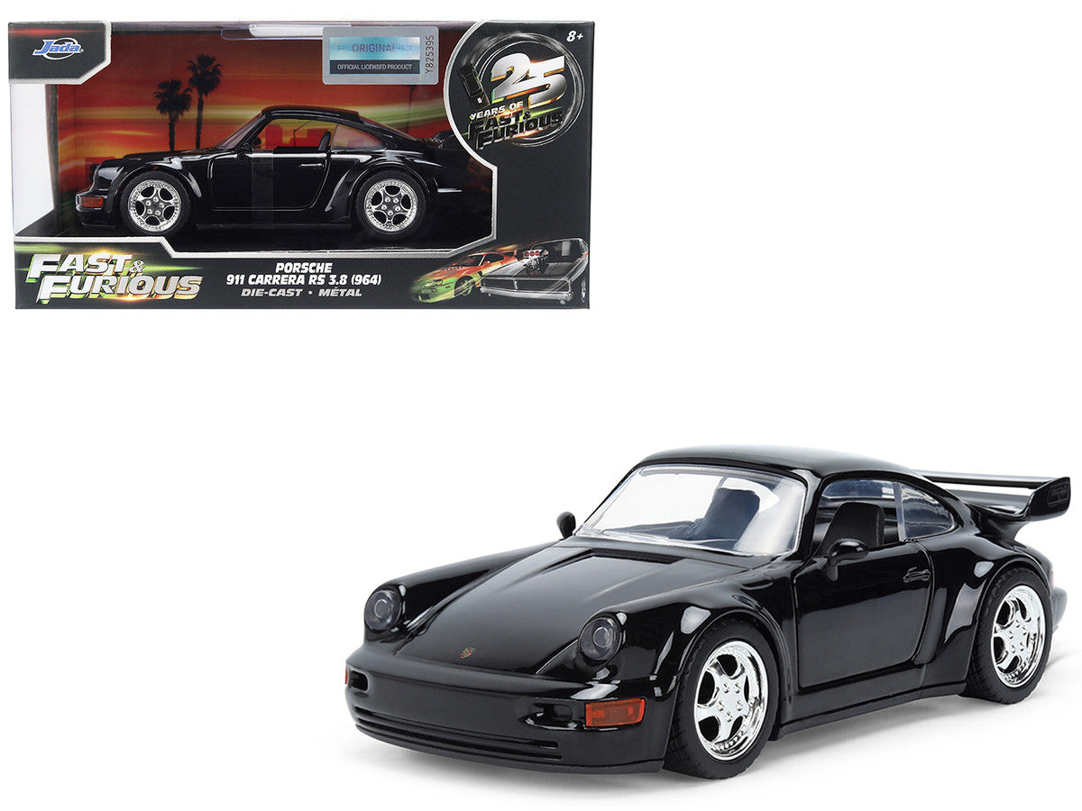 Porsche 911 Carrera RS 3.8 (964) Black "The Fast and the Furious: Tokyo Drift" (2006) Movie "25 Years of Fast & Furious" Series 1/32 Diecast Model Car by Jada-0