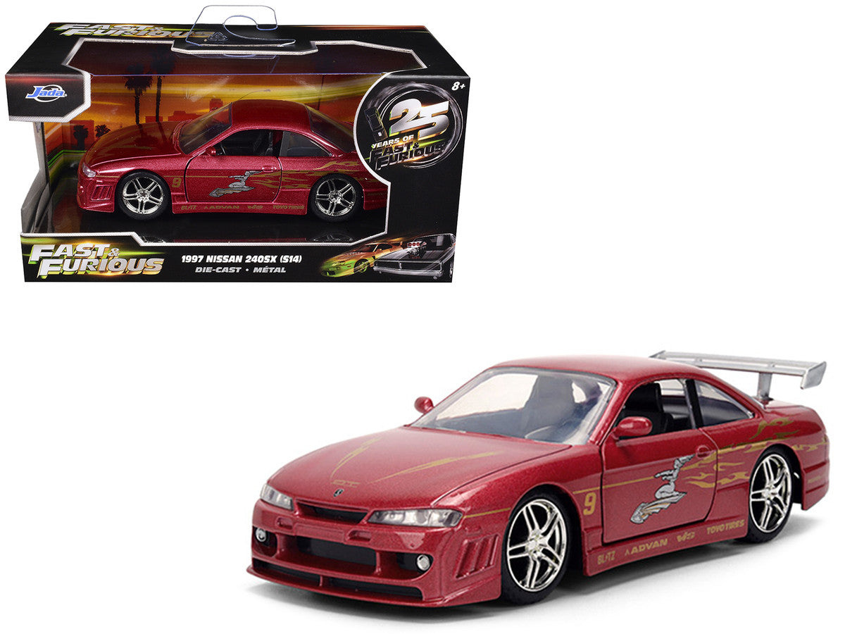 1997 Nissan 240SX (S14) Light Red Metallic with Graphics "The Fast and the Furious" (2001) Movie "25 Years of Fast & Furious" Series 1/32 Diecast Car Model by Jada-0
