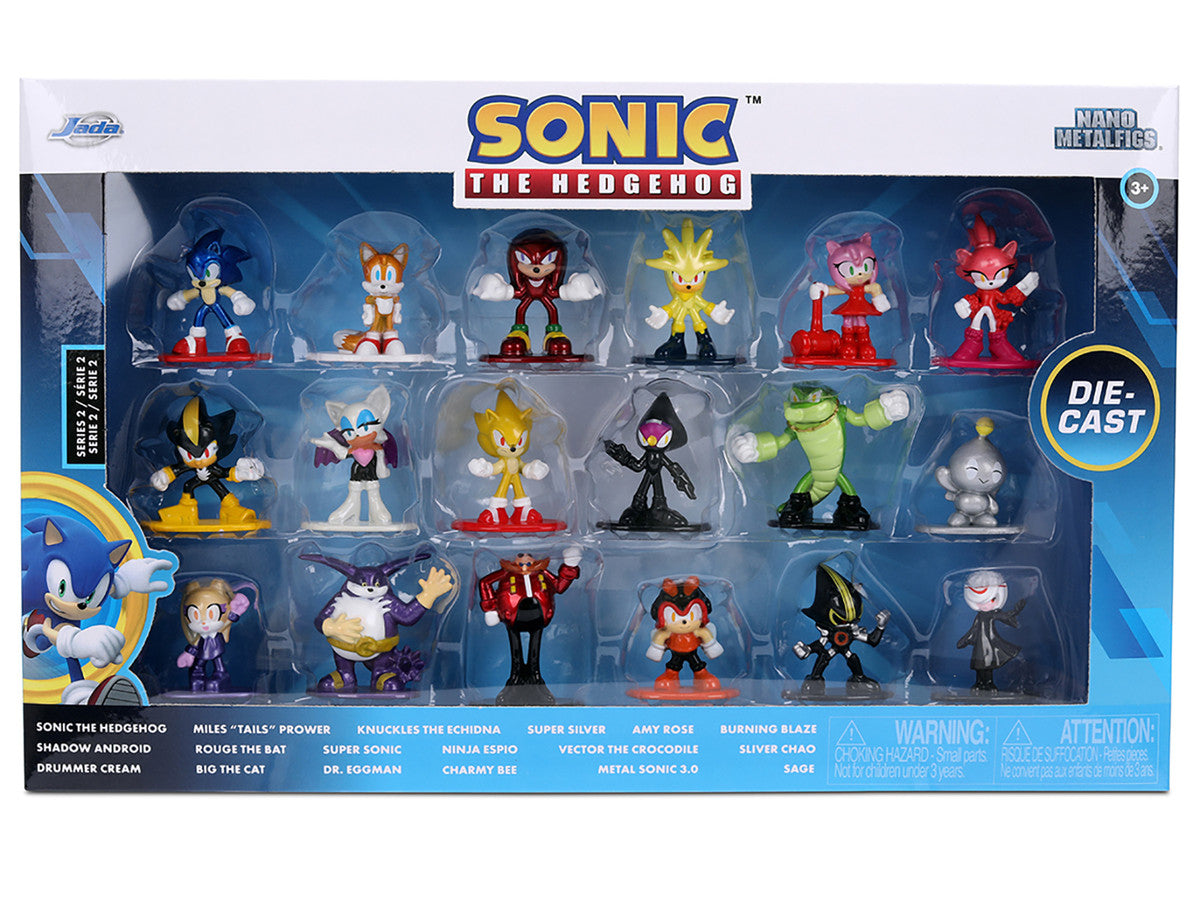 "Sonic The Hedgehog" Set of 18 Diecast Figures Wave 2 "Nano Metalfigs" Series Diecast Models by Jada-2