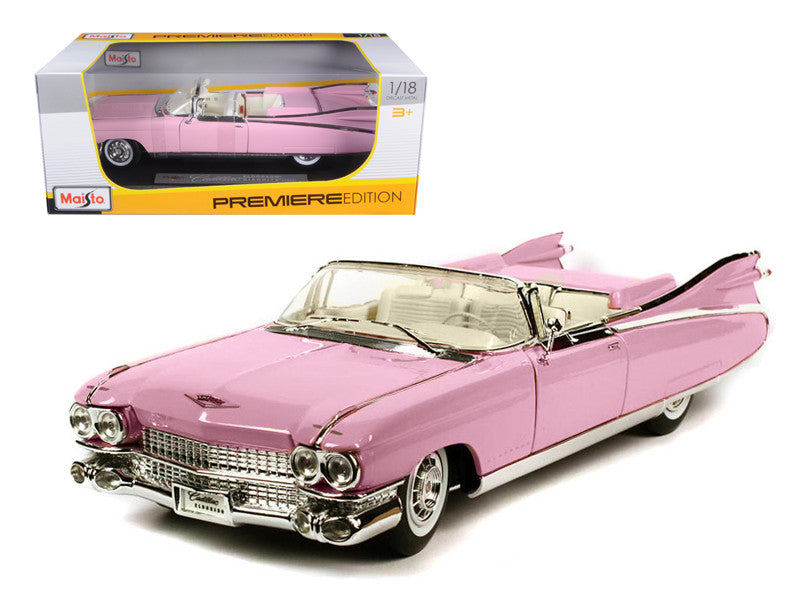1959 Cadillac Eldorado Biarritz Convertible Pink 1/18 Diecast Model Car by Maisto-0
