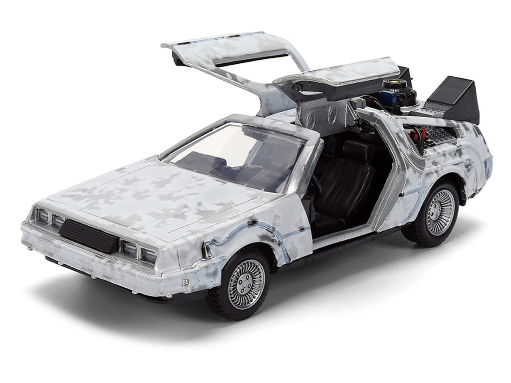 DMC DeLorean Time Machine Brushed Metal (Frost Version) "Back to the Future" (1985) Movie "40th Anniversary" Special Packaging "Hollywood Rides" Series 1/32 Diecast Model Car by Jada-0