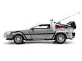 DeLorean Brushed Metal Time Machine with Lights "Back to the Future" (1985) Movie "40th Anniversary" Special Packaging "Hollywood Rides" Series 1/24 Diecast Model Car by Jada-0