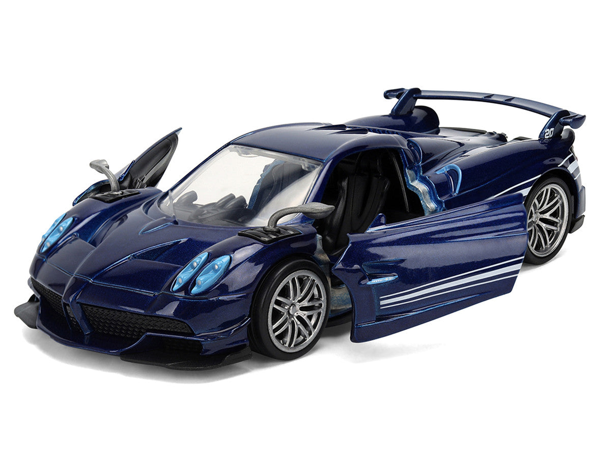Pagani Huayra Roadster BC Blue Metallic with White Stripes "Fast X" (2023) Movie "Fast & Furious 25th Anniversary" Series 1/32 Diecast Model Car by Jada-0