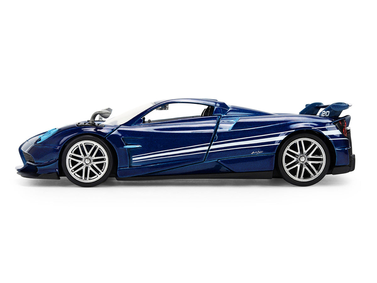 Pagani Huayra Roadster BC Blue Metallic with White Stripes "Fast X" (2023) Movie "Fast & Furious 25th Anniversary" Series 1/32 Diecast Model Car by Jada-3