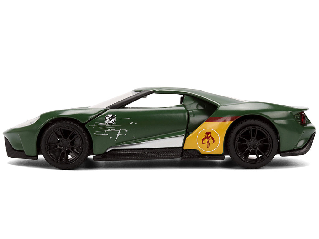 2017 Ford GT "Boba Fett" Livery Dark Green with Graphics "Star Wars" Franchise "Hollywood Rides" Series 1/32 Diecast Model Car by Jada-0