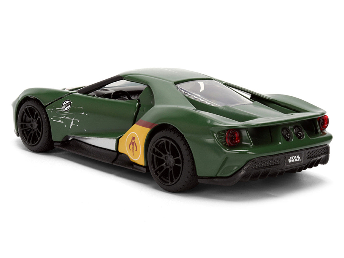 2017 Ford GT "Boba Fett" Livery Dark Green with Graphics "Star Wars" Franchise "Hollywood Rides" Series 1/32 Diecast Model Car by Jada-3