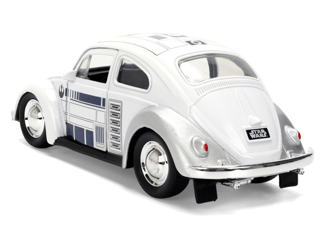 1959 Volkswagen Beetle "R2-D2" Livery White with Graphics "Star Wars" Franchise "Hollywood Rides" Series 1/32 Diecast Model Car by Jada-0