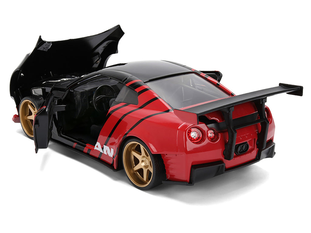 2009 Nissan GT-R (R35) Ben Sopra "Advan" Black and Red "JDM Tuners" Series 1/24 Diecast Model Car by Jada-2