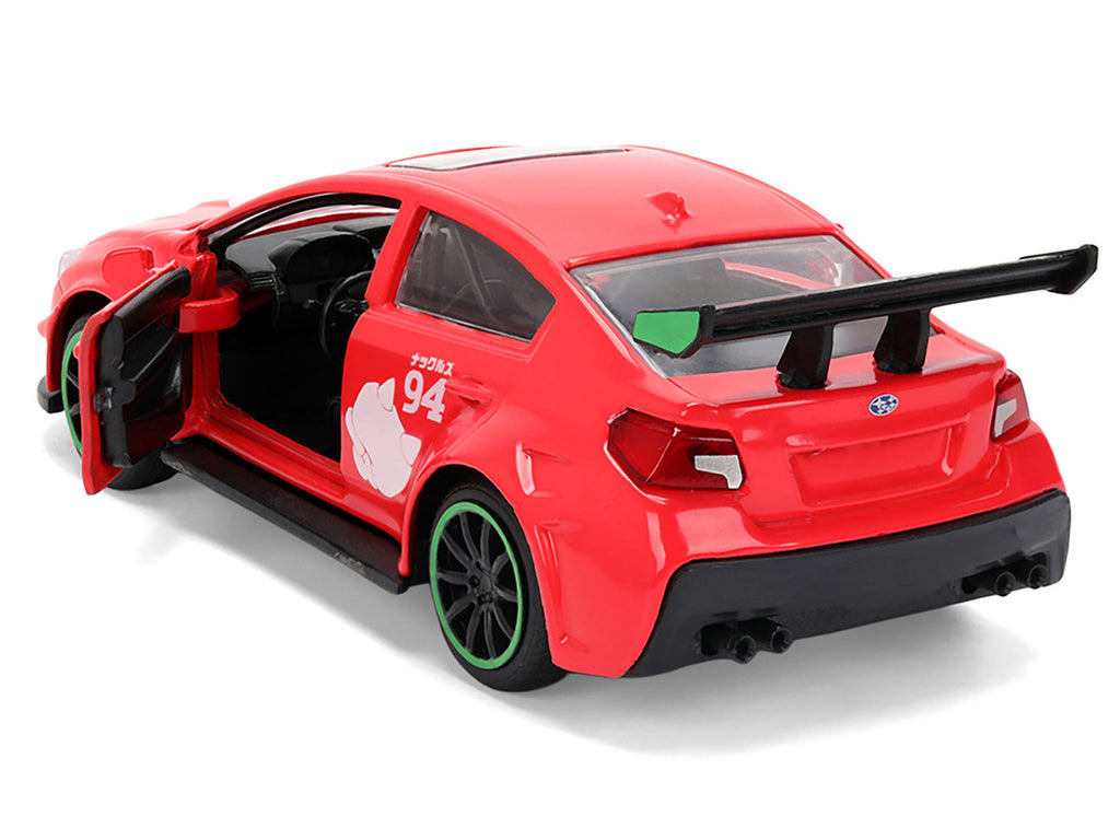 2016 Subaru WRX STI Red with "Knuckles" Graphics "Sonic the Hedgehog" (1991) Video Game "Hollywood Rides" Series 1/32 Diecast Model Car by Jada-2