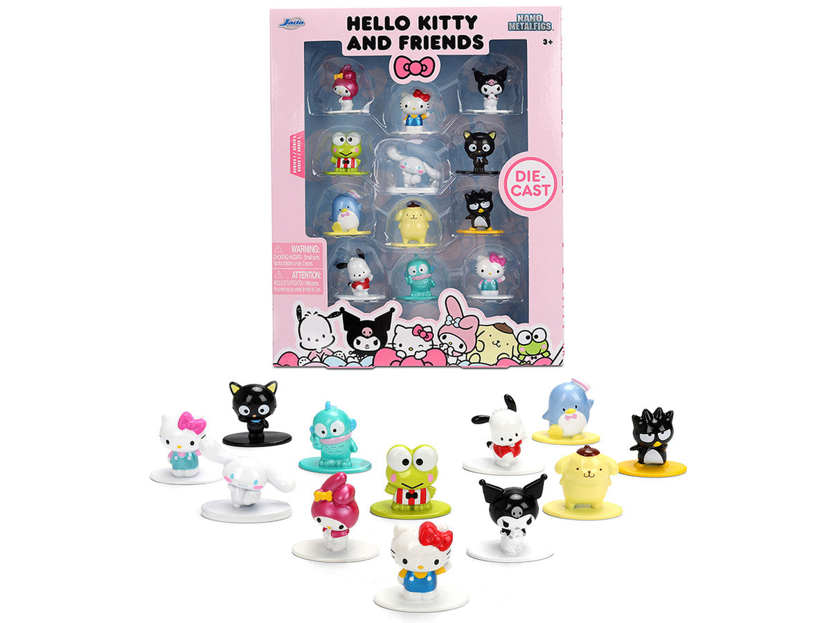 Set of 12 Diecast Figures "Hello Kitty and Friends" Franchise "Nano Metalfigs" Series Diecast Models by Jada-0