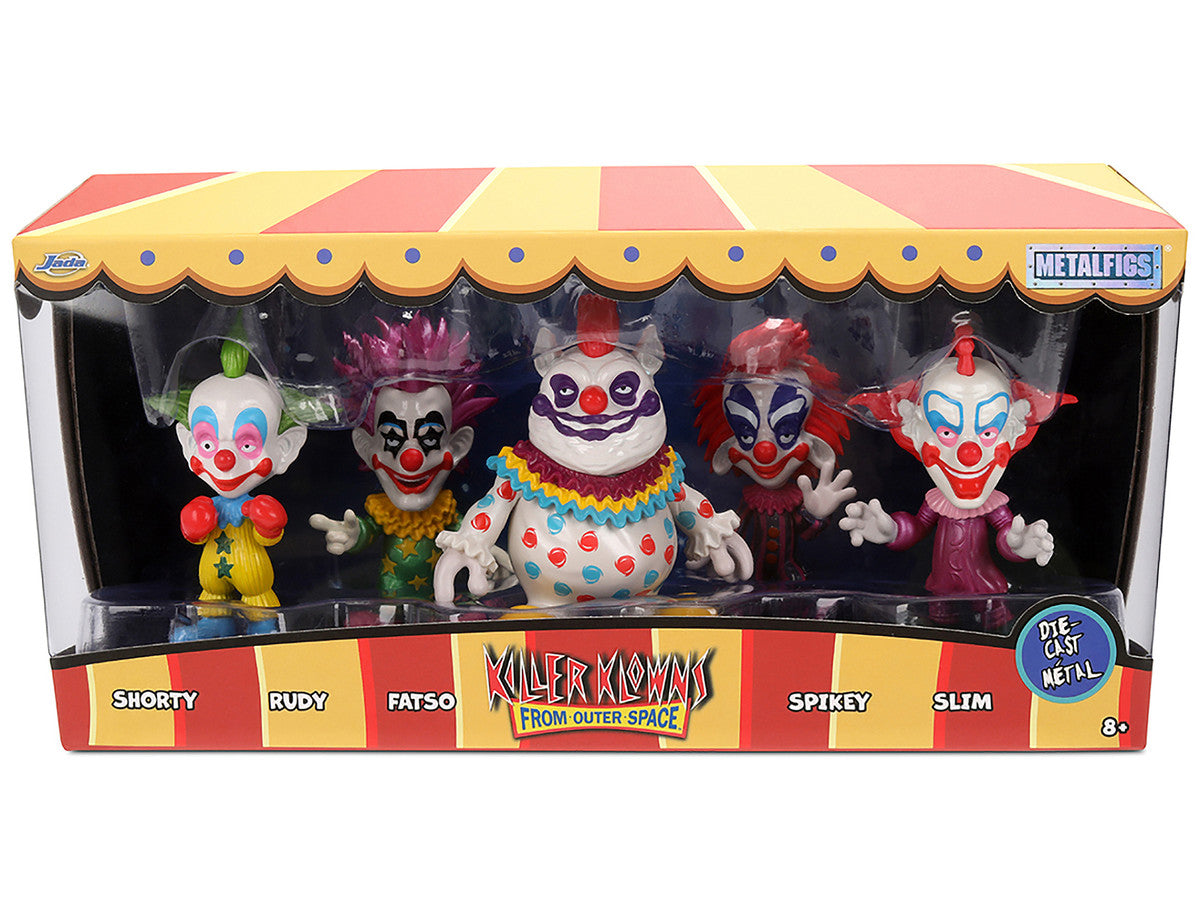 Set of 5 Diecast Figures "Killer Klowns from Outer Space" (1988) Movie "Metalfigs" Series Diecast Models by Jada-1