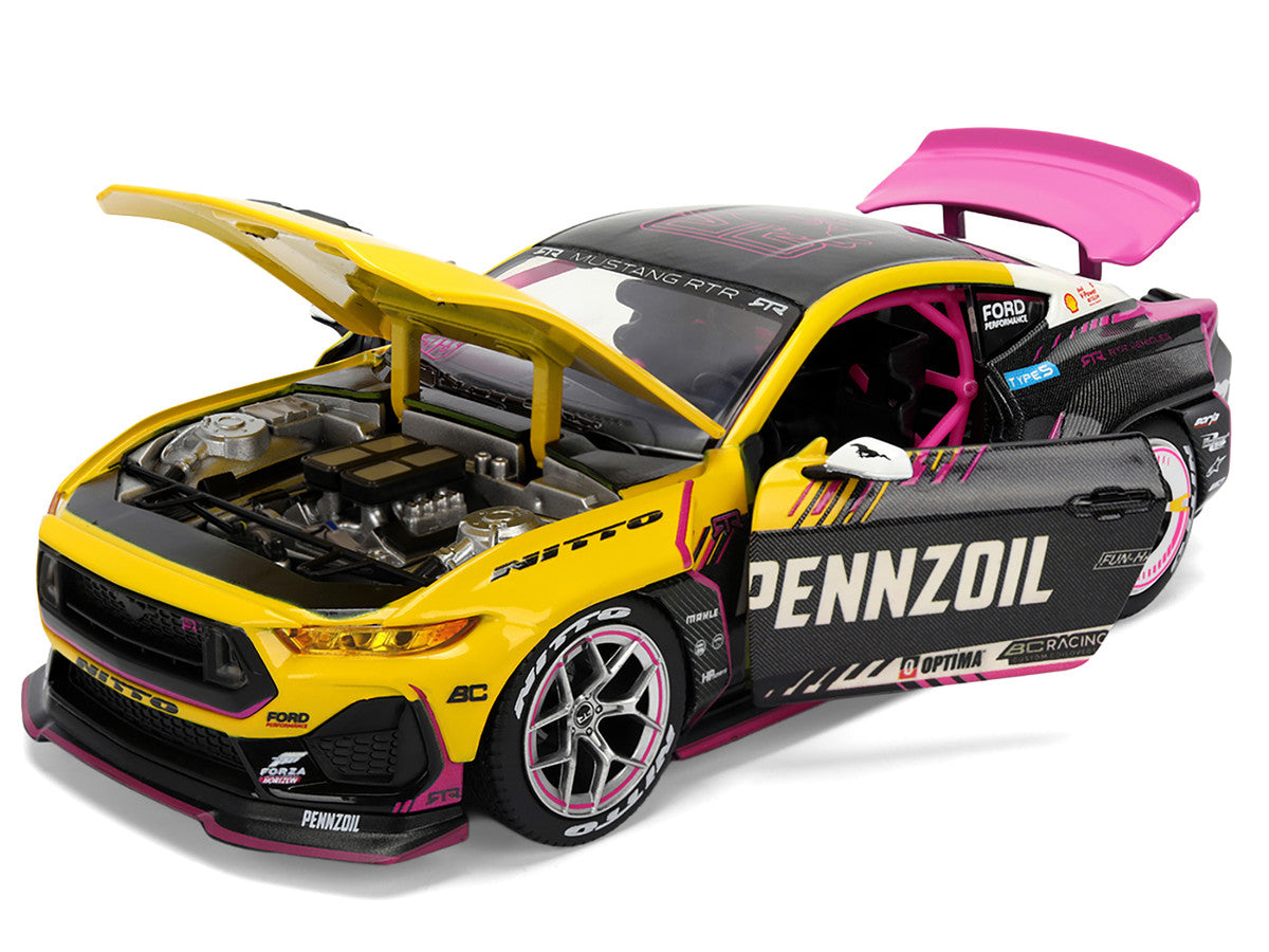 Ford Mustang RTR #213 Ben Hobson "Pennzoil" "Formula Drift PRO Championship" (2025) with Lights "RTR Vehicles" Series 1/24 Diecast Model Car by Jada-3