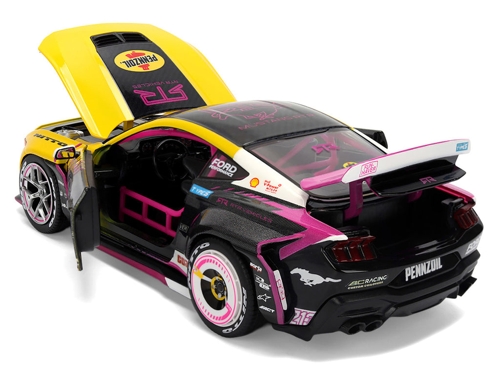 Ford Mustang RTR #213 Ben Hobson "Pennzoil" "Formula Drift PRO Championship" (2025) with Lights "RTR Vehicles" Series 1/24 Diecast Model Car by Jada-2