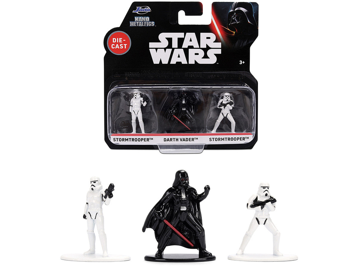 Set of 3 Diecast Figures "Star Wars" Movie Franchise "Nano Metalfigs" Series Diecast Models by Jada-0