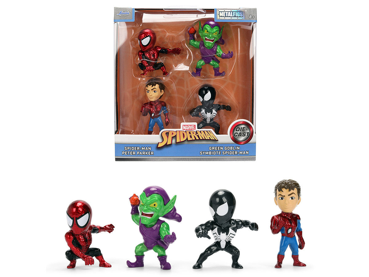 Set of 4 Diecast Figures "Spider-Man" Wave 3 "Metalfigs" Series Diecast Models by Jada-4