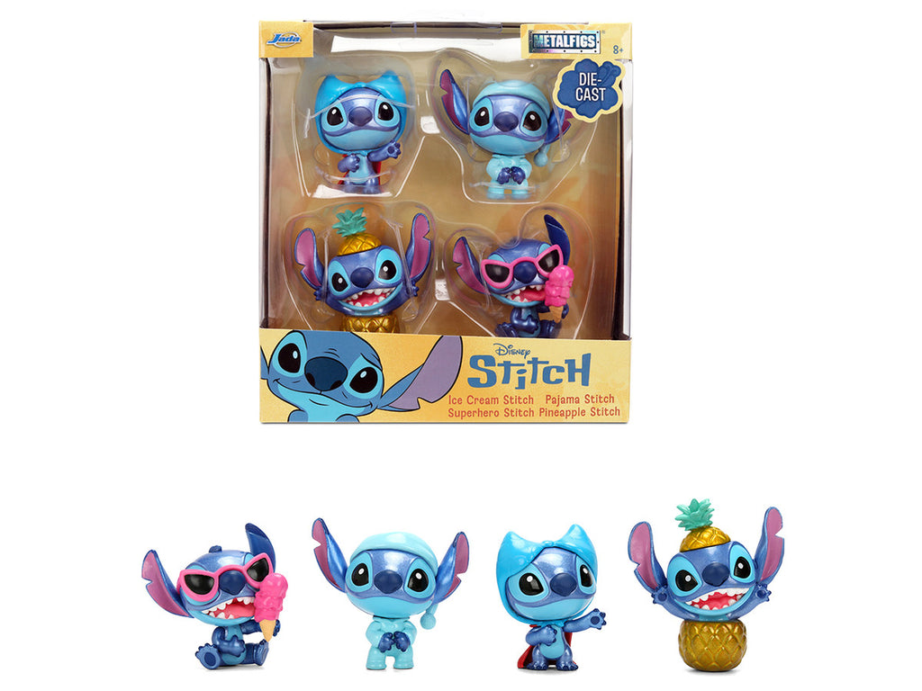 Set of 4 Diecast Figures "Disney's Stitch" Wave #3 "Metalfigs" Series Diecast Models by Jada-4