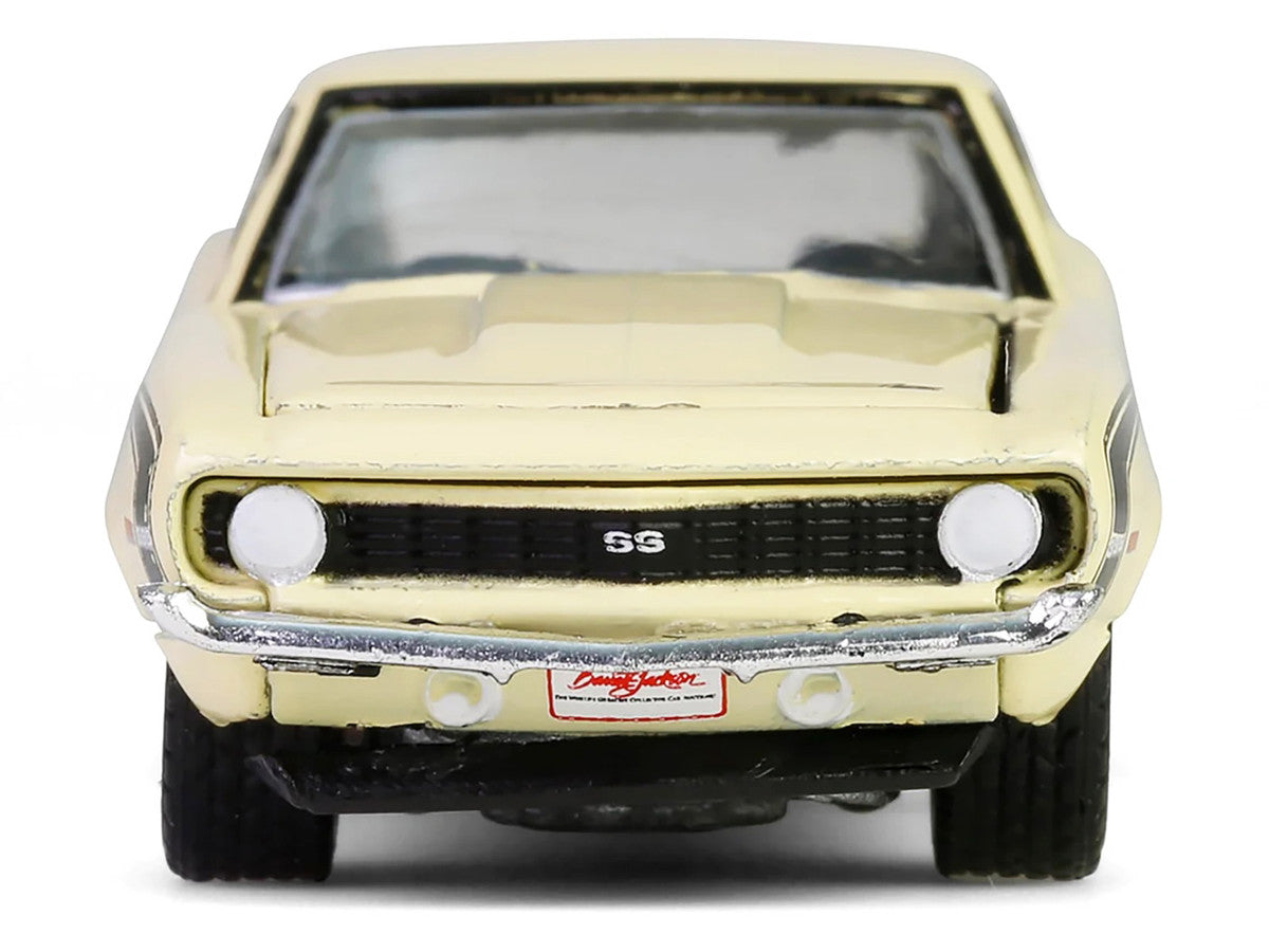 1969 Chevrolet Camaro SS 396 Butternut Yellow with Black Stripes "Barrett-Jackson" Series 15 1/64 Diecast Model Car by Greenlight-4