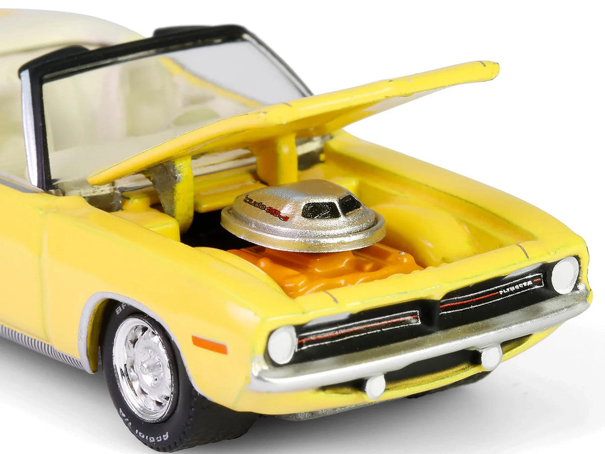 1970 Plymouth 'Cuda Convertible Yellow "Barrett-Jackson" Series 15 1/64 Diecast Model Car by Greenlight-1