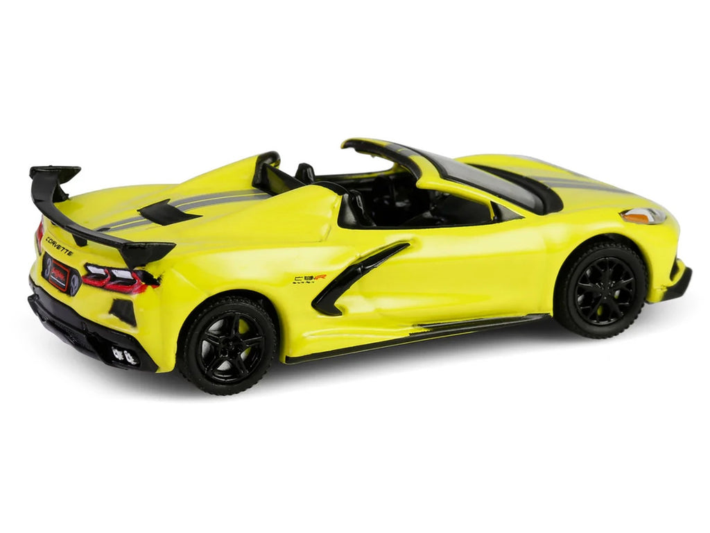 2022 Chevrolet Corvette C8.R Convertible Yellow with Silver Stripes "Barrett-Jackson" Series 15 1/64 Diecast Model Car by Greenlight-0