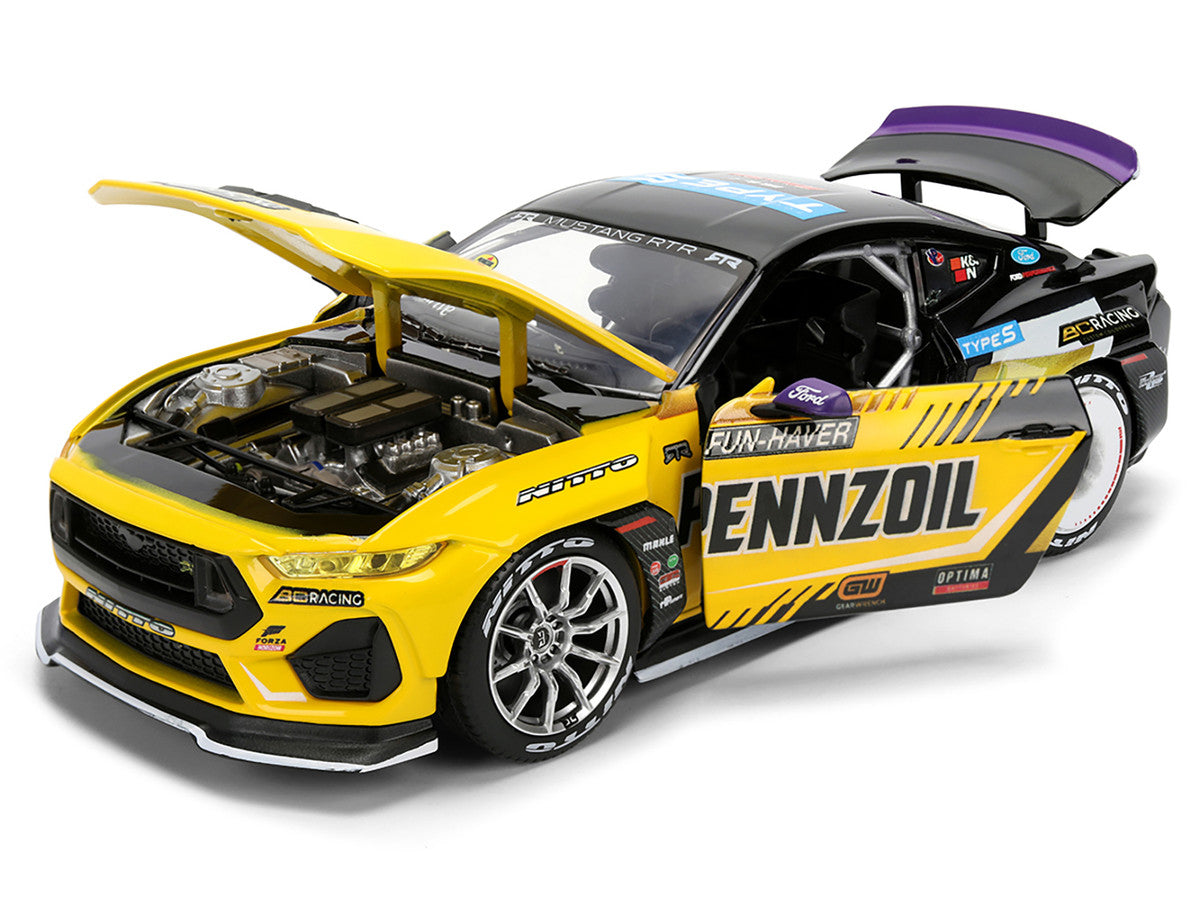 Ford Mustang RTR #88 Chelsea Denofa "Pennzoil" "Formula Drift PRO Championship" (2025) with Lights "RTR Vehicles" Series 1/24 Diecast Model Car by Jada-3