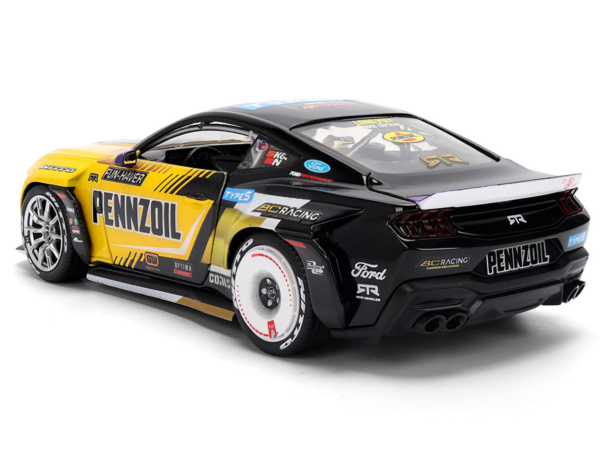 Ford Mustang RTR #88 Chelsea Denofa "Pennzoil" "Formula Drift PRO Championship" (2025) with Lights "RTR Vehicles" Series 1/24 Diecast Model Car by Jada-1