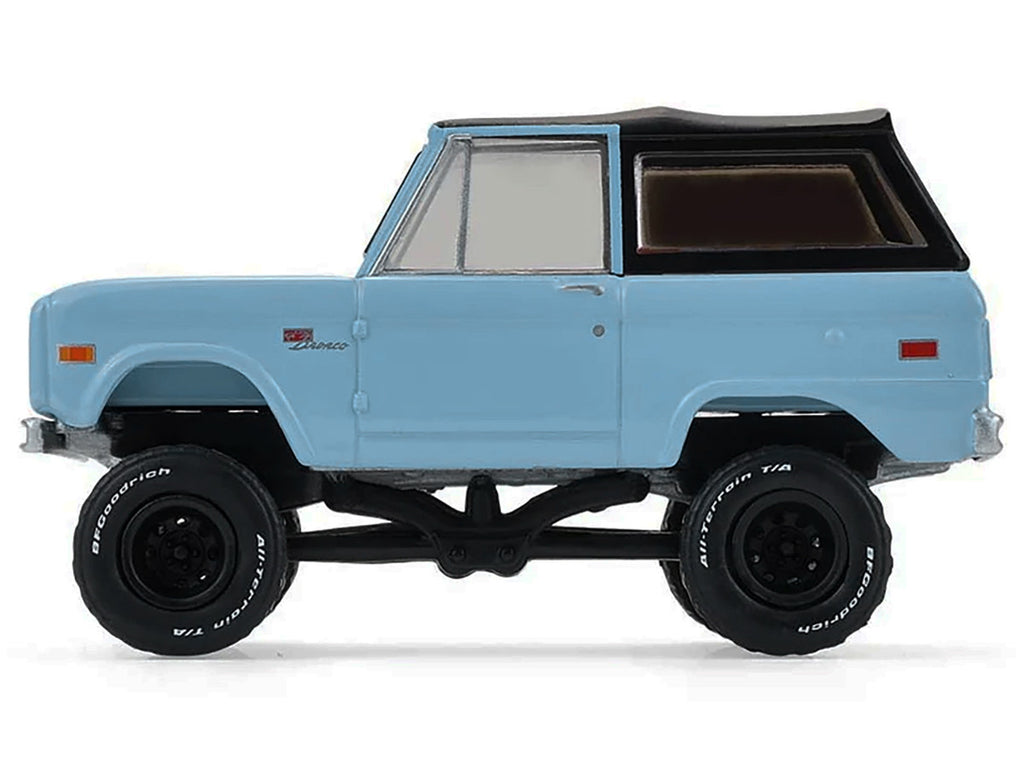 1972 Ford Bronco Custom SUV Light Blue with Black Top "Barrett-Jackson" Series 16 1/64 Diecast Model Car by Greenlight-1
