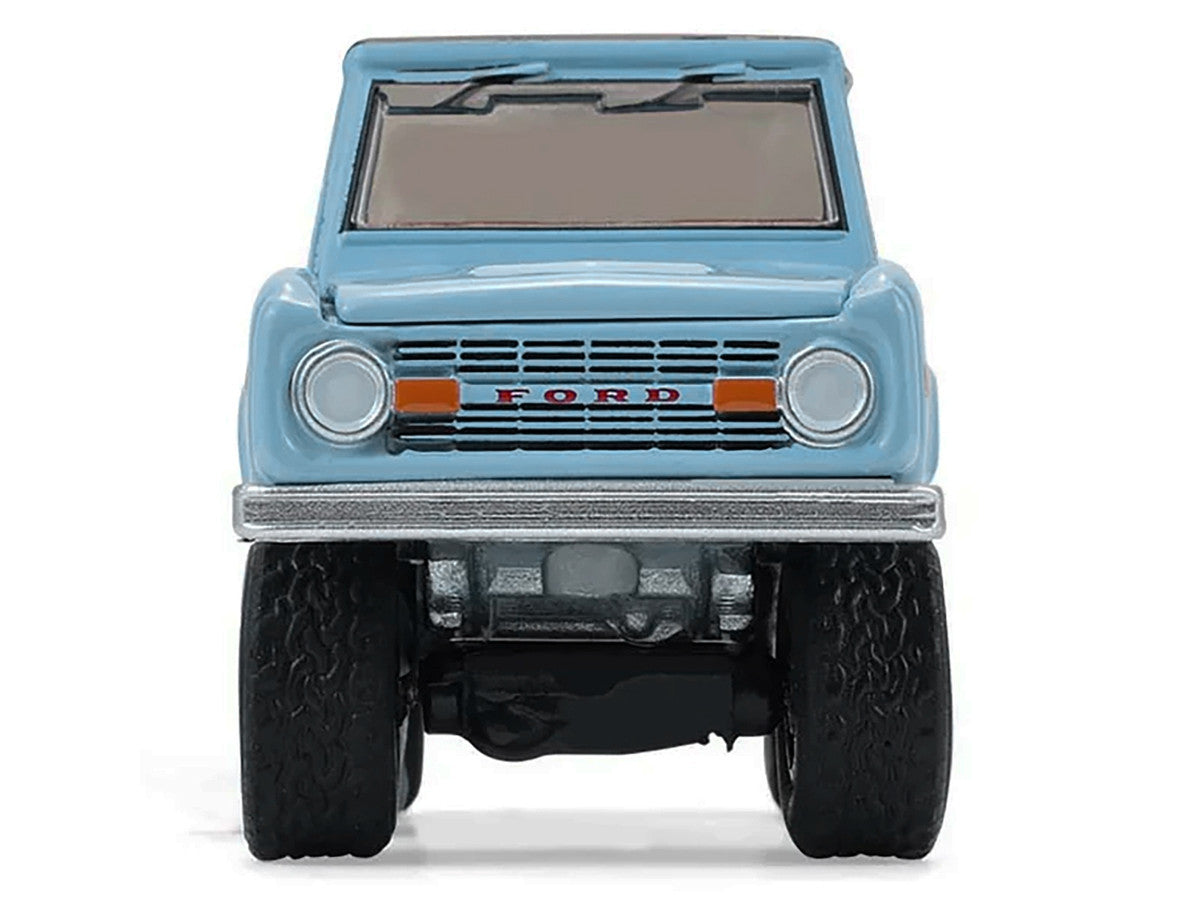1972 Ford Bronco Custom SUV Light Blue with Black Top "Barrett-Jackson" Series 16 1/64 Diecast Model Car by Greenlight-3