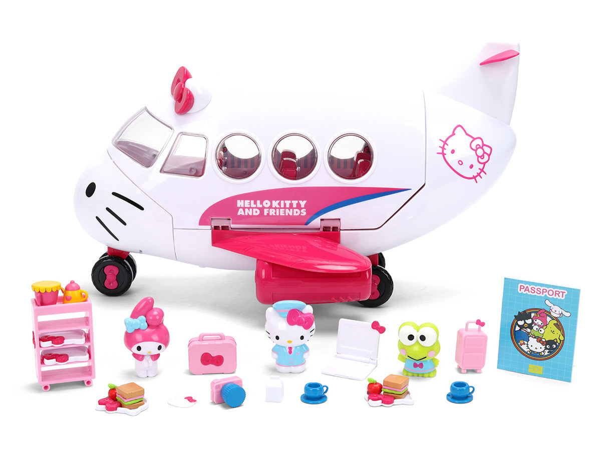 "Hello Kitty and Friends" Airplane Set with 3 Figures Model by Jada-3