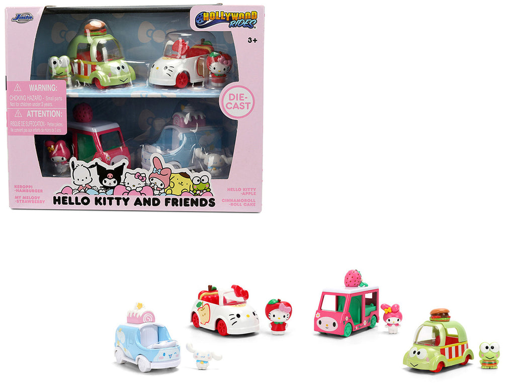 "Hello Kitty and Friends" Set of 4 Diecast Figures and Cars "Hollywood Rides" Series Diecast models by Jada-4