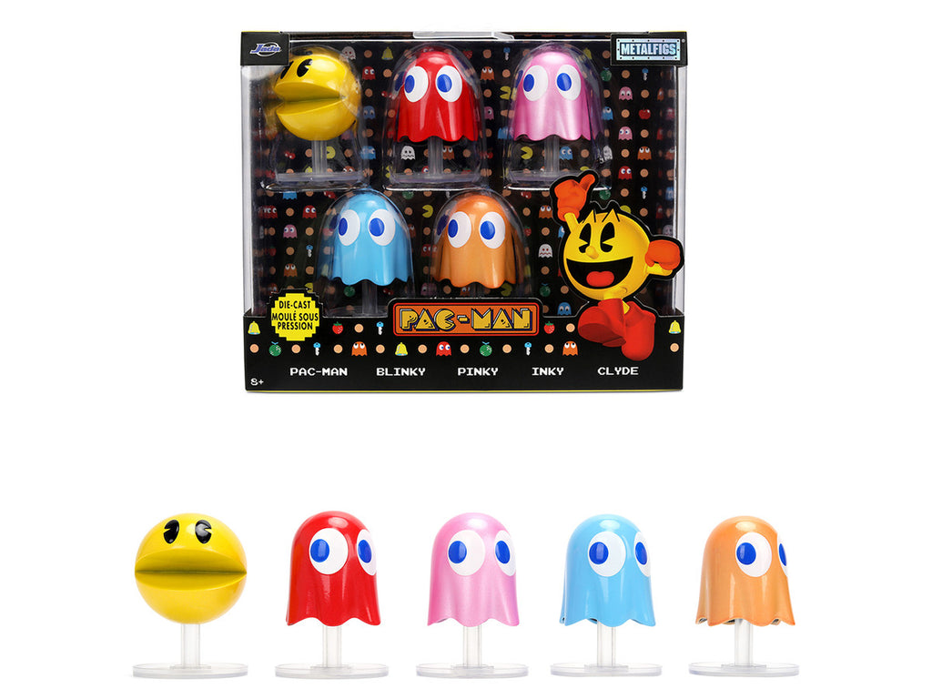Set of 5 Diecast Figures "Pac-Man" (1980) Video Game "Metalfigs" Series Diecast Models by Jada-0
