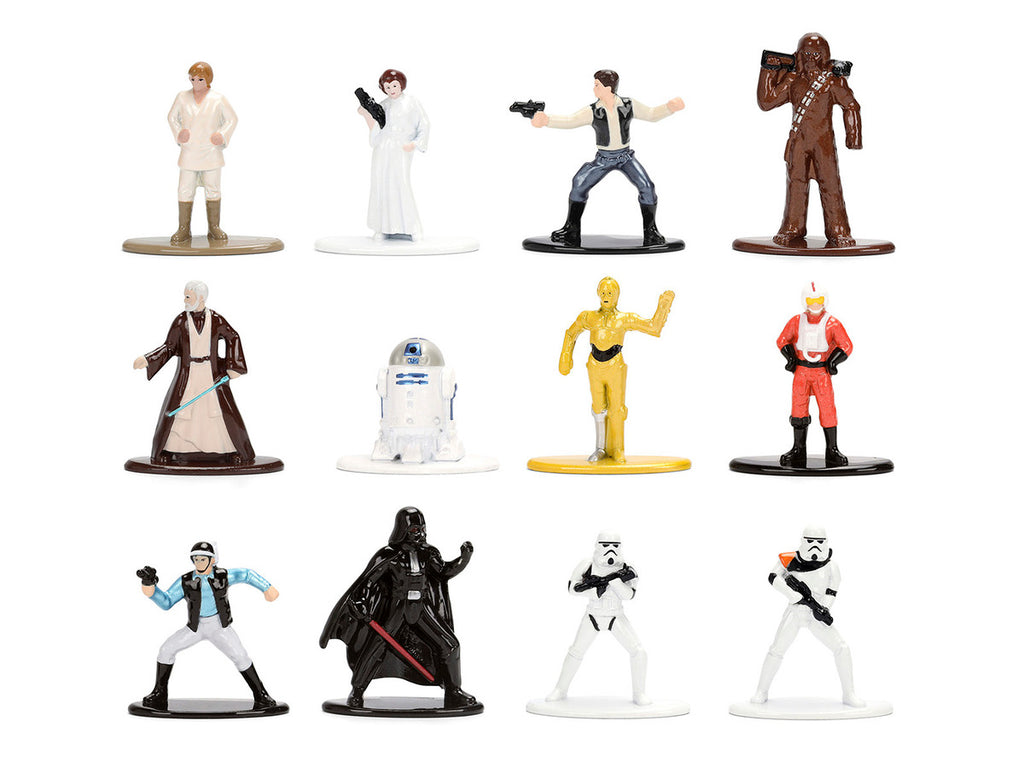 Set of 12 Diecast Figures "Star Wars" Movie Franchise "Nano Metalfigs" Series Diecast Models by Jada-0