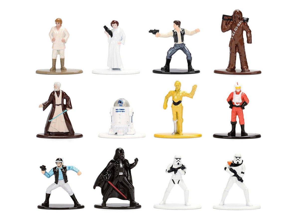 Set of 12 Diecast Figures "Star Wars" Movie Franchise "Nano Metalfigs" Series Diecast Models by Jada-0