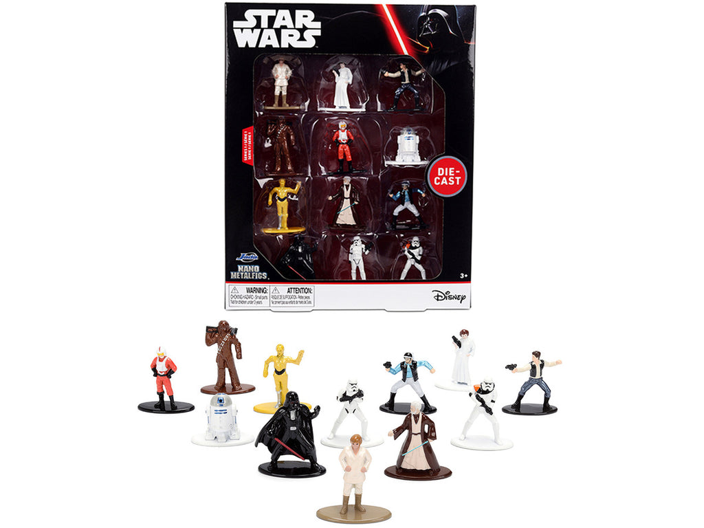 Set of 12 Diecast Figures "Star Wars" Movie Franchise "Nano Metalfigs" Series Diecast Models by Jada-4
