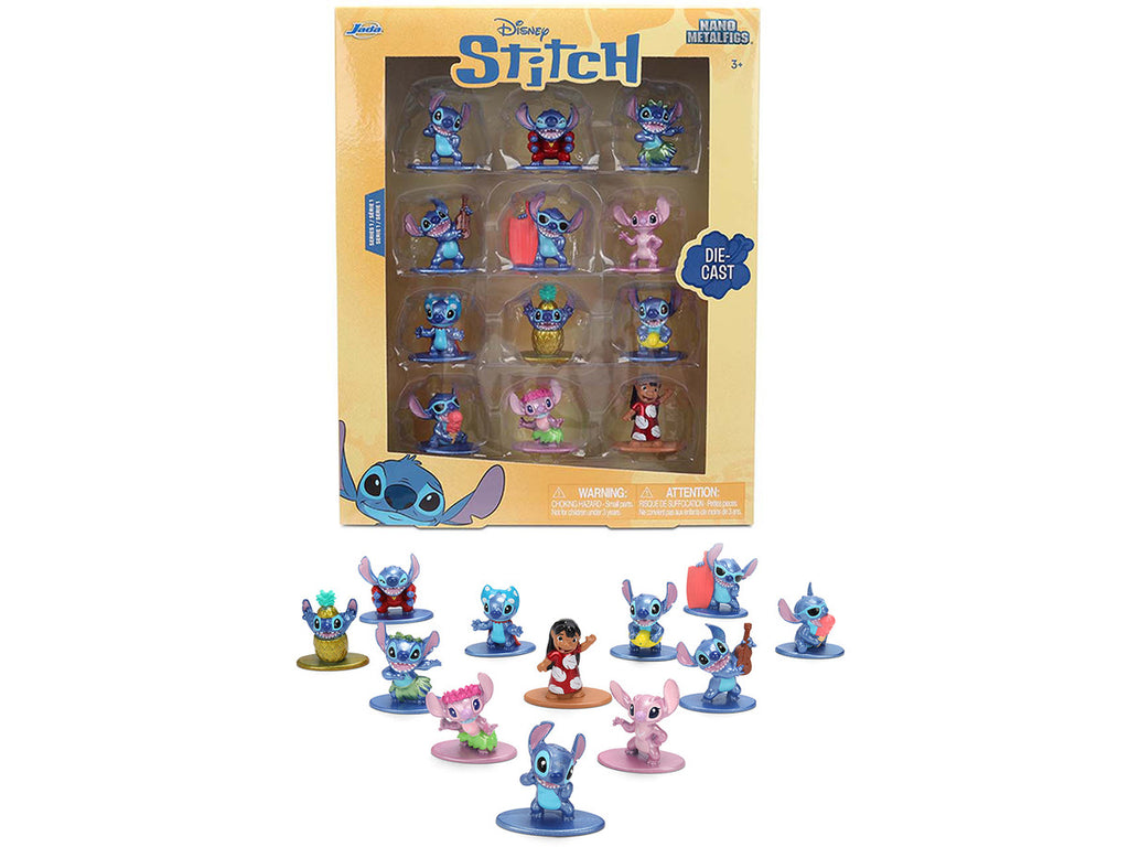 Set of 12 Diecast Figures "Disney's Stitch" Franchise "Nano Metalfigs" Series Diecast models by Jada-4