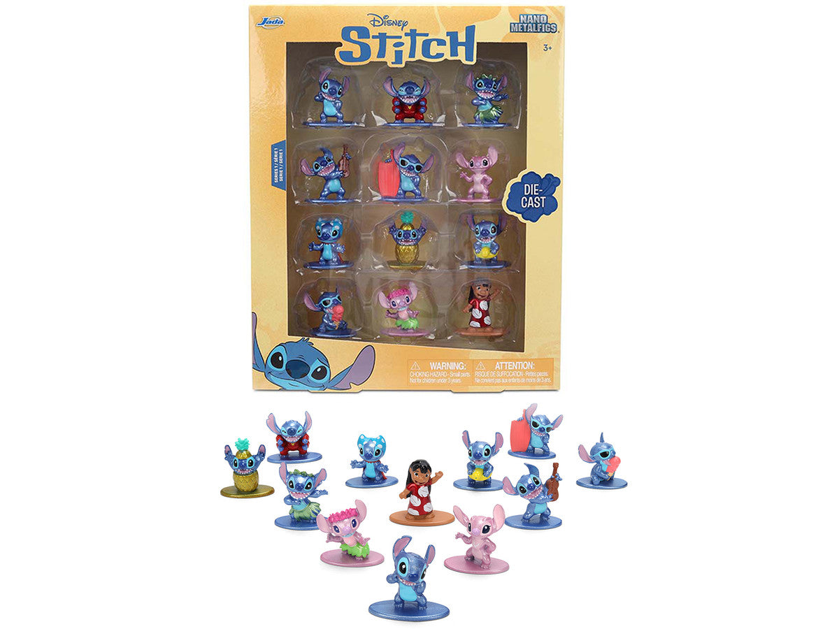 Set of 12 Diecast Figures "Disney's Stitch" Franchise "Nano Metalfigs" Series Diecast models by Jada-4