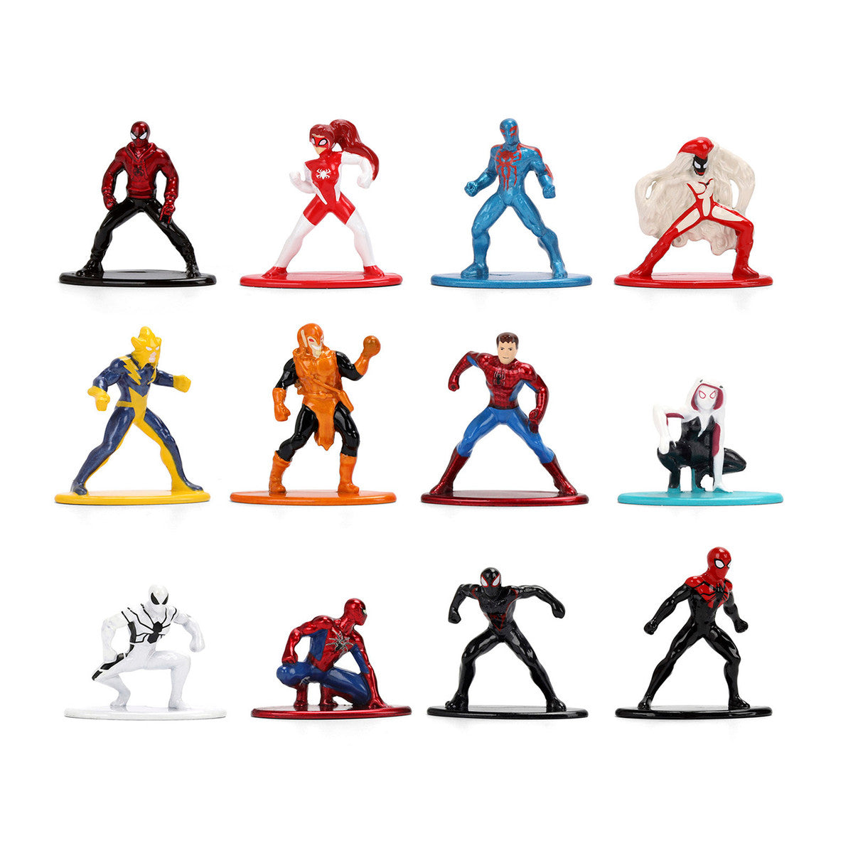 Set of 12 Diecast Figures "Spider-Man" Franchise "Nano Metalfigs" Series Diecast Models  by Jada-4