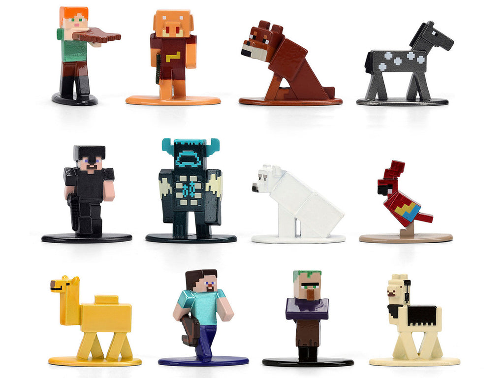 Set of 12 Diecast Figures "Minecraft" Video Game Wave 2 "Nano Metalfigs" Series Diecast models by Jada-3