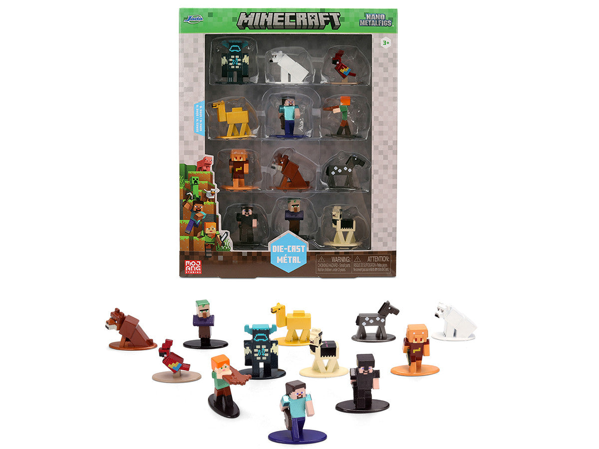 Set of 12 Diecast Figures "Minecraft" Video Game Wave 2 "Nano Metalfigs" Series Diecast models by Jada-4