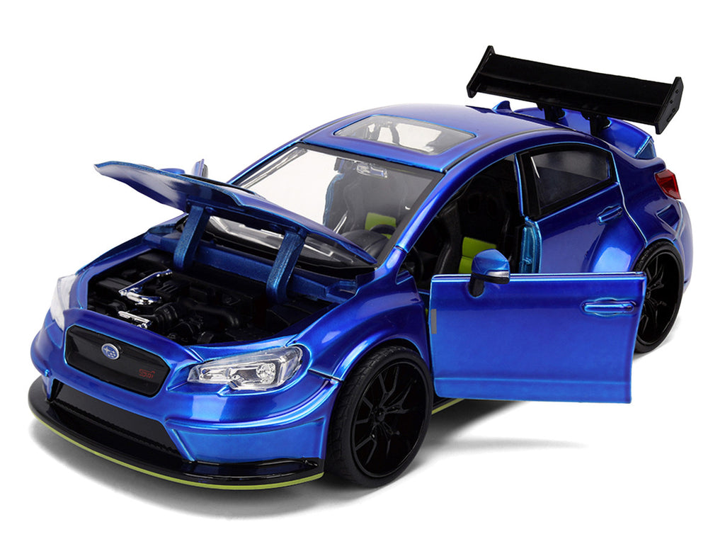 2016 Subaru WRX STI Widebody Blue Metallic "JDM Tuners" Series 1/24 Diecast Model Car by Jada-3