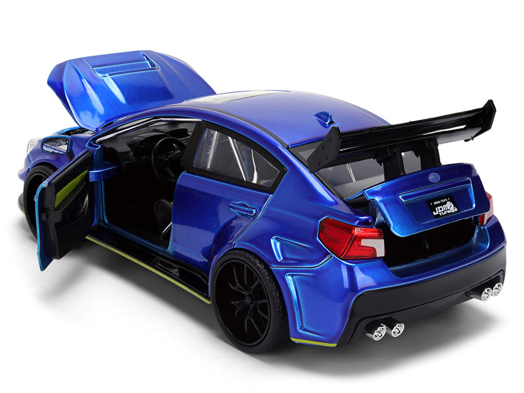 2016 Subaru WRX STI Widebody Blue Metallic "JDM Tuners" Series 1/24 Diecast Model Car by Jada-2