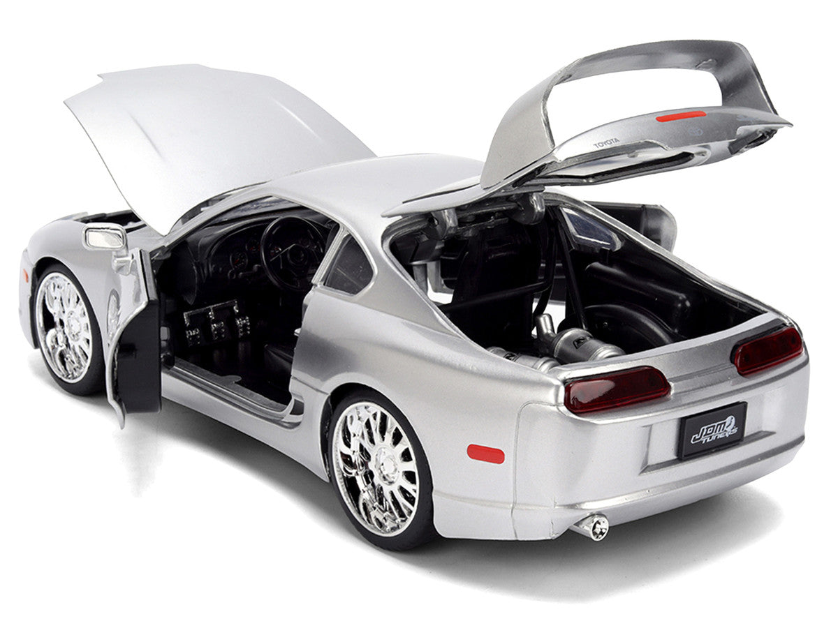1995 Toyota Supra Silver Metallic "JDM Tuners" Series 1/24 Diecast Model Car by Jada-3