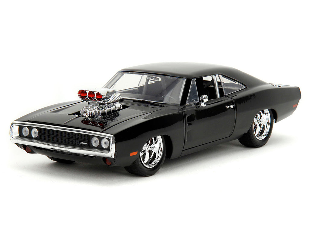 Dom's 1970 Dodge Charger R/T Black and Brian's Toyota Supra Orange with Graphics Set of 2 Cars "Fast & Furious 25th Anniversary" "Fast & Furious" Series 1/24 Diecast Model Cars by Jada-3