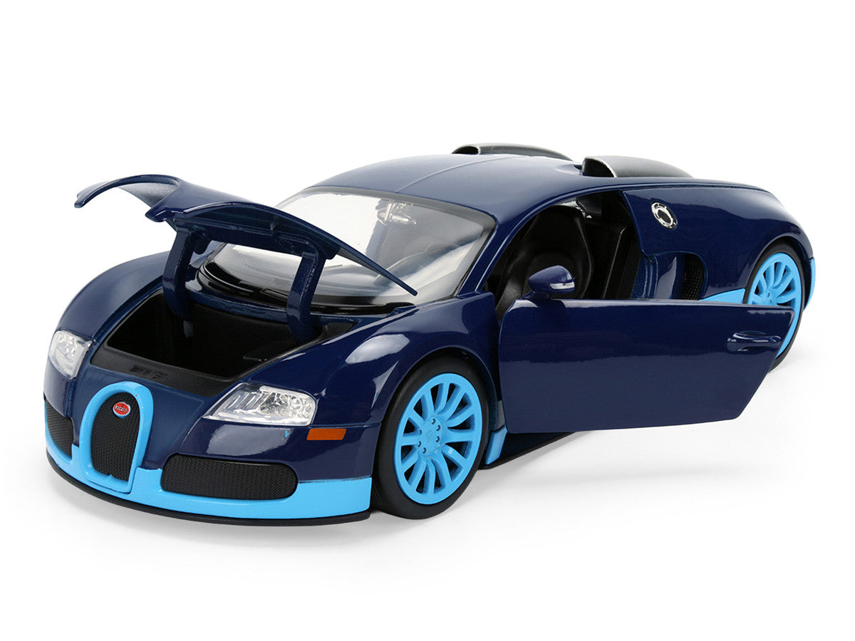 2011 Bugatti Veyron Dark Blue with Light Blue Accents "Hyper-Spec" Series 1/24 Diecast Model Car by Jada-0