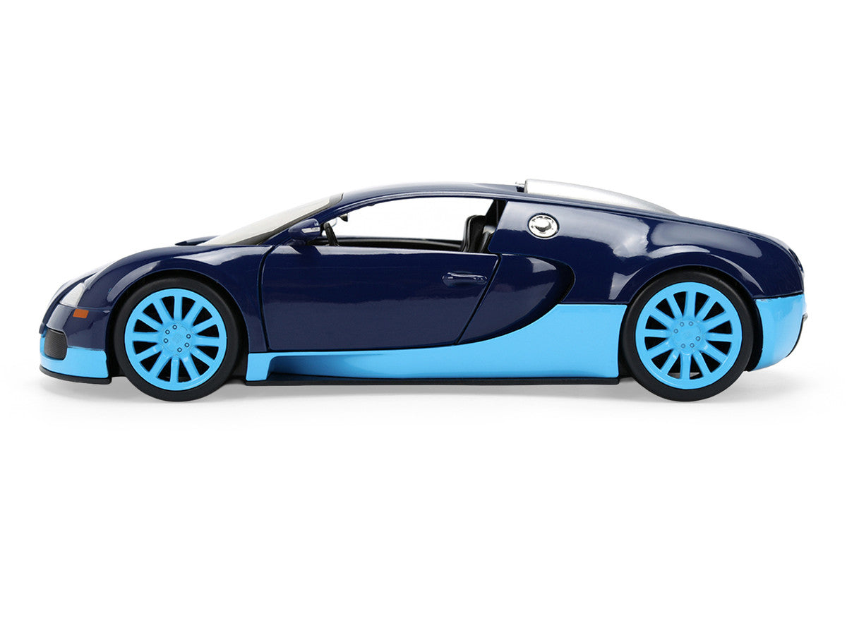 2011 Bugatti Veyron Dark Blue with Light Blue Accents "Hyper-Spec" Series 1/24 Diecast Model Car by Jada-1