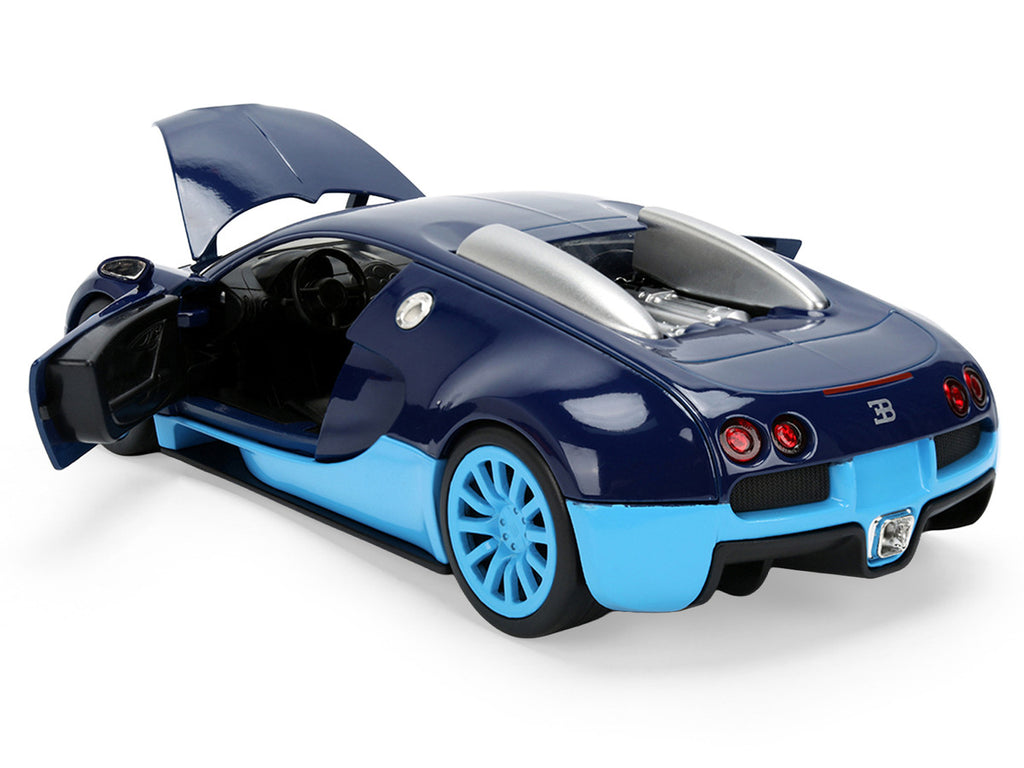 2011 Bugatti Veyron Dark Blue with Light Blue Accents "Hyper-Spec" Series 1/24 Diecast Model Car by Jada-2