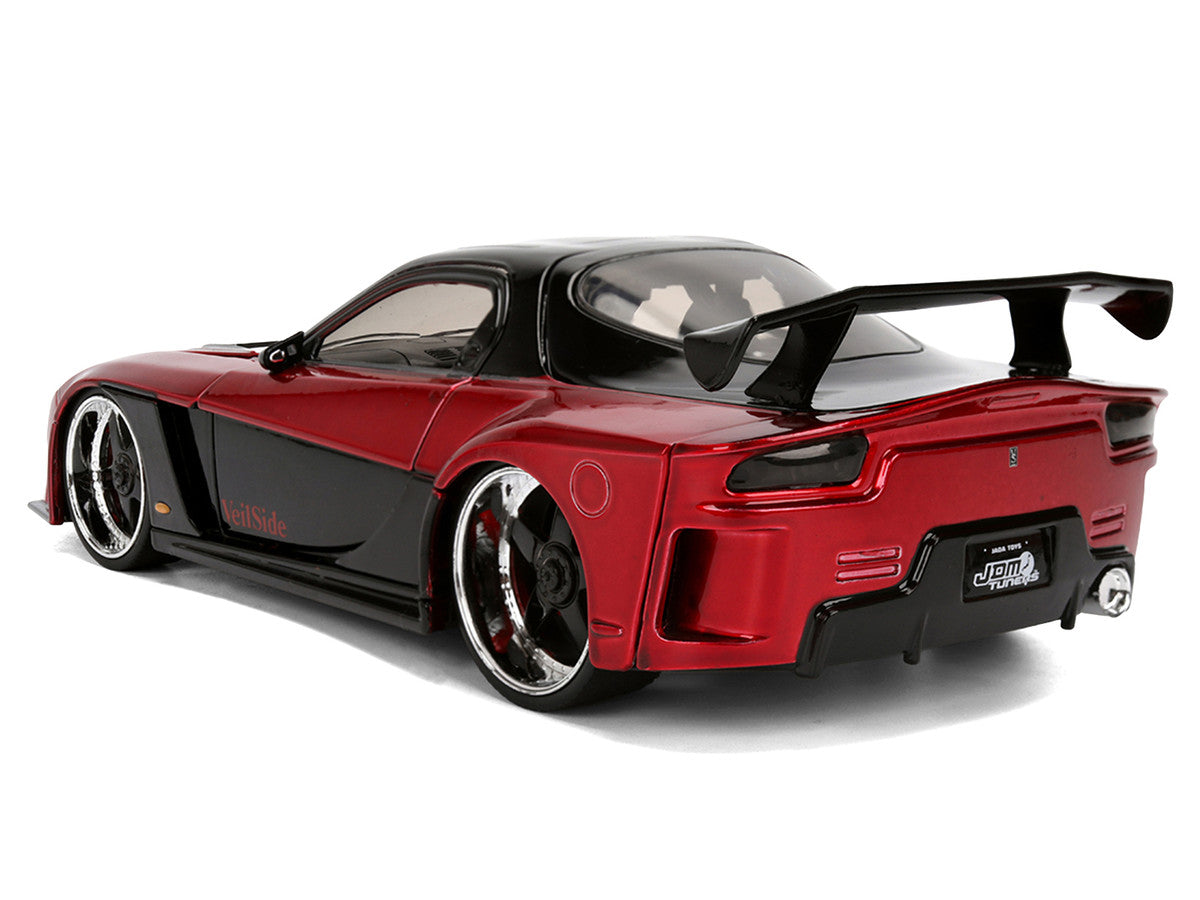 1995 Mazda RX-7 Widebody RHD (Right Hand Drive) "VeilSide" Black and Red Metallic "JDM Tuners" Series 1/24 Diecast Model Car by Jada-1