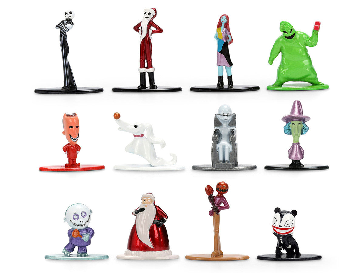 Set of 12 Diecast Figures "The Nightmare Before Christmas" (1993) Movie "Nano Metalfigs" Series Diecast Models by Jada-1
